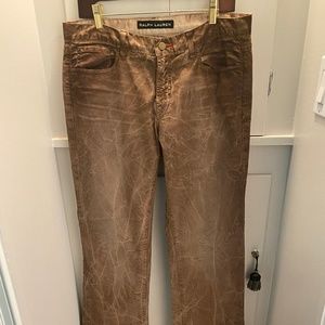 Ralph Lauren Black Label Brown Tie Die -Effect Cotton Jeans, Size 32